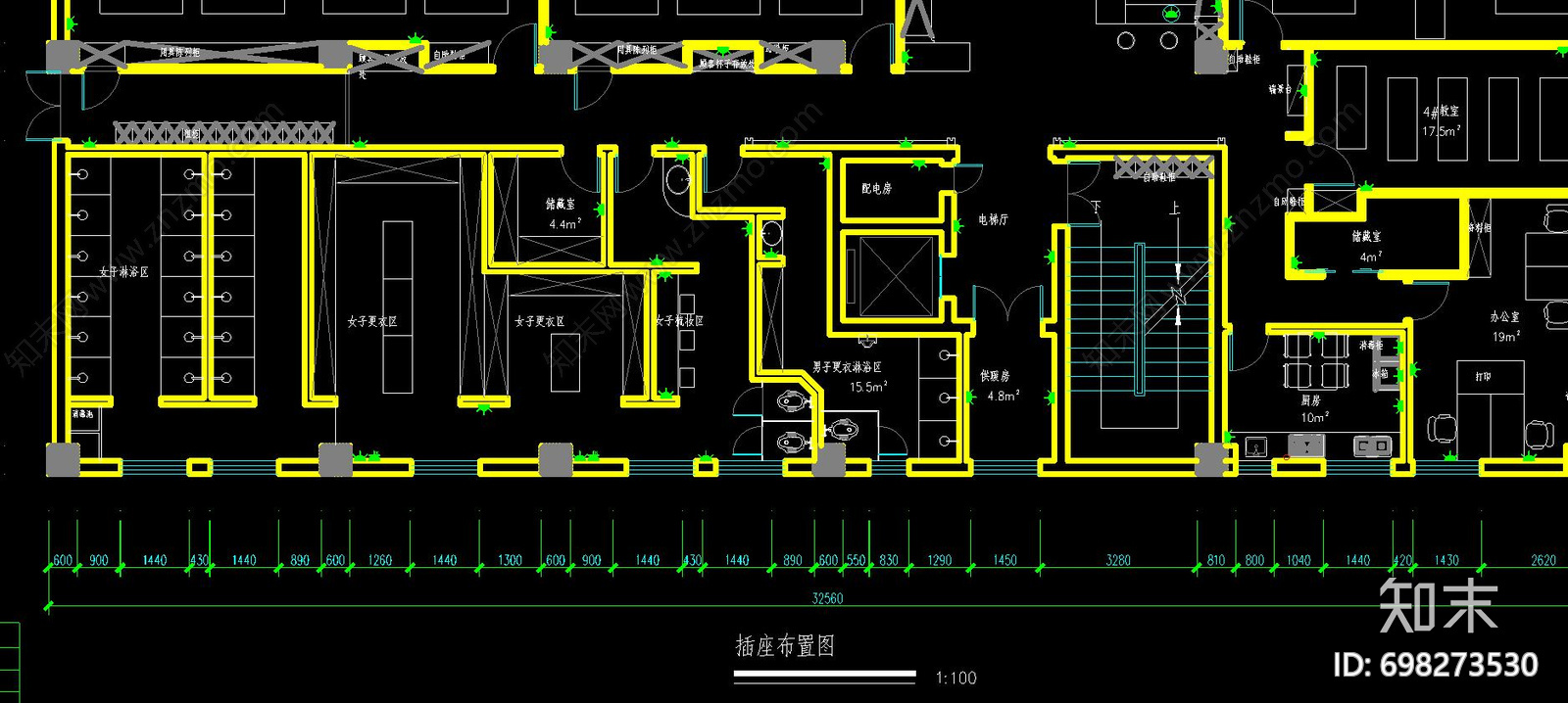 现代瑜伽会所cad施工图下载【ID:698273530】