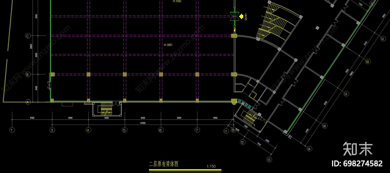 现代保龄球馆cad施工图下载【ID:698274582】
