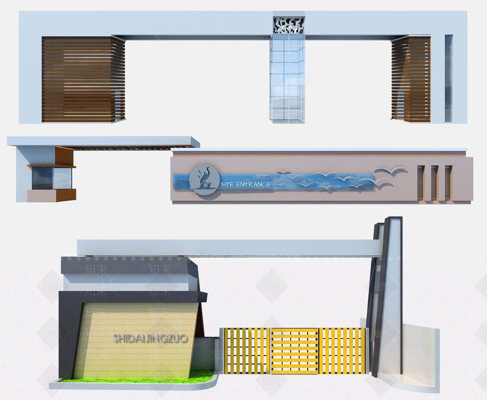现代企业工厂大门3D模型下载【ID:898287646】