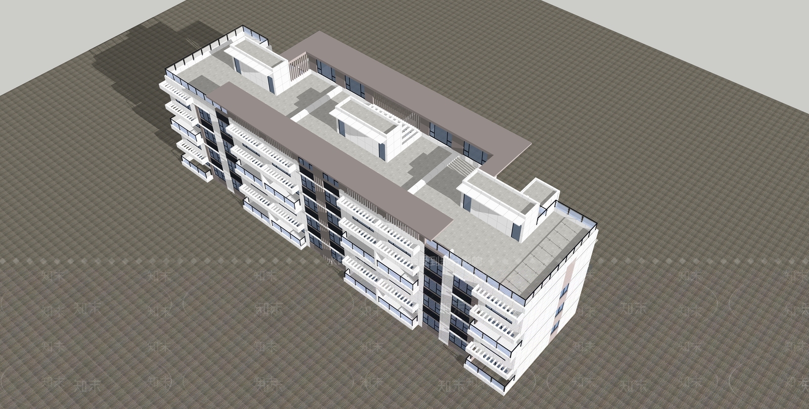 现代多层住宅SU模型下载【ID:298298528】