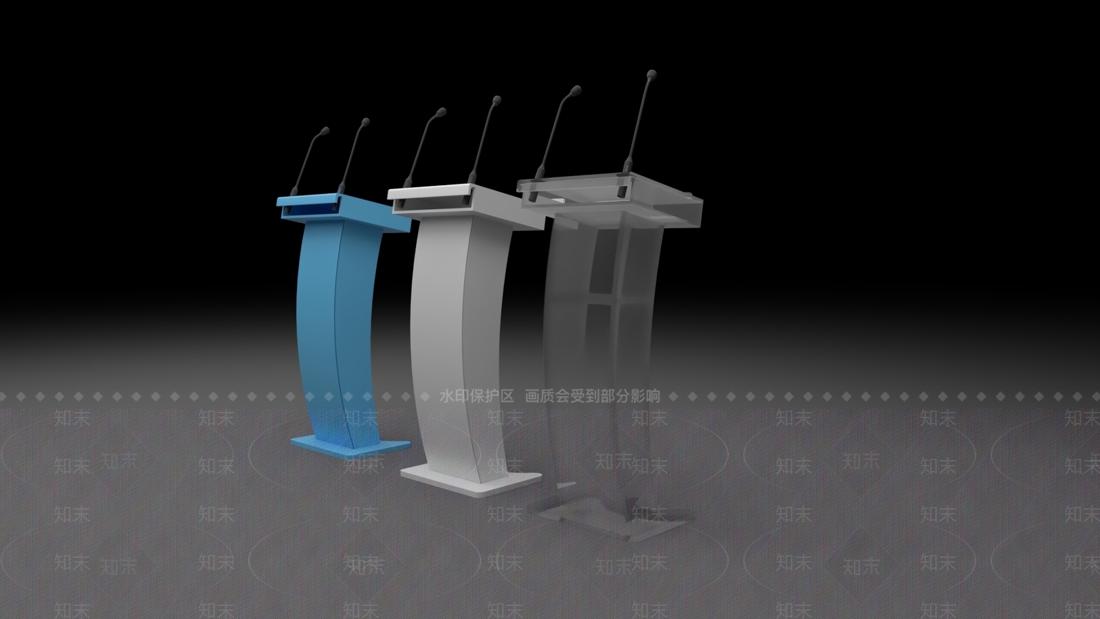 现代演讲台SU模型下载【ID:898299817】