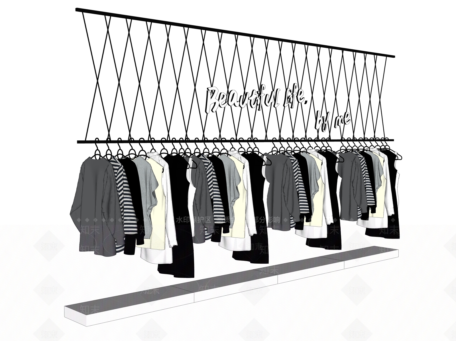 现代服装展架SU模型下载【ID:798309164】