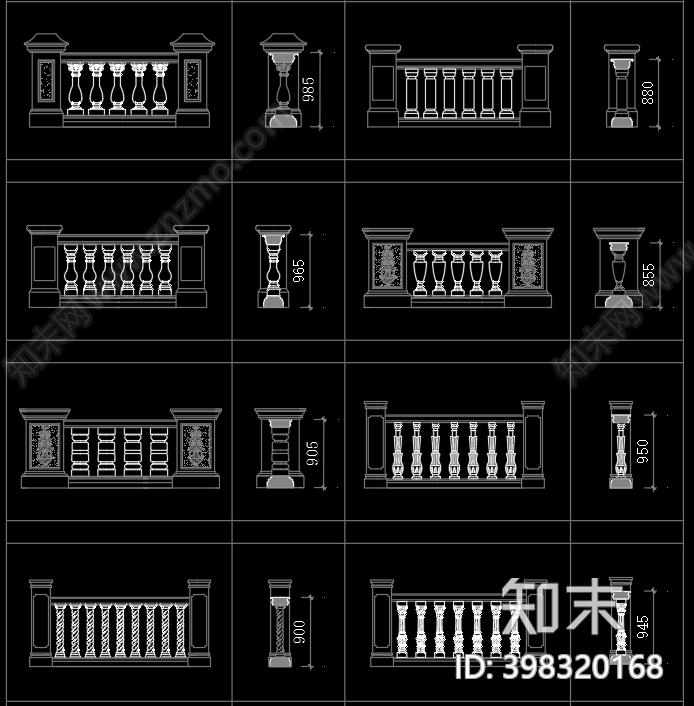 石材栏杆柱施工图下载【ID:398320168】