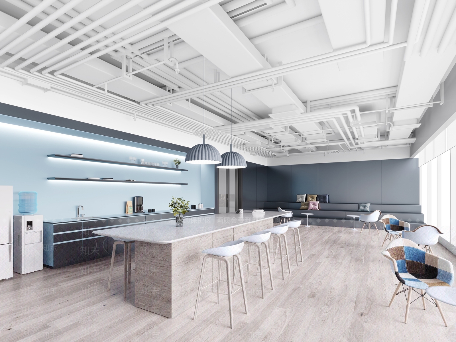 现代办公室茶水间3D模型下载【ID:698329560】