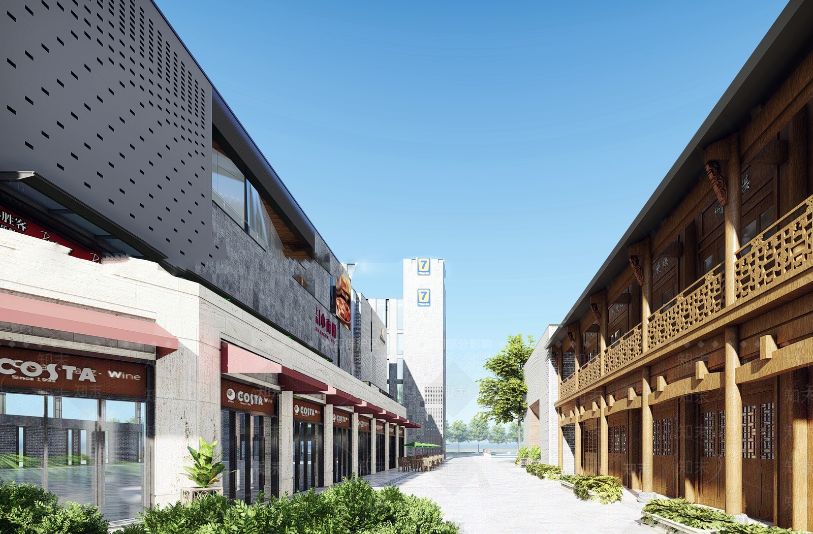 中式徽派商业街SU模型下载【ID:398334916】