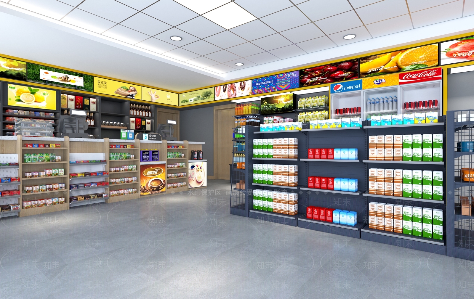 现代超市3D模型下载【ID:598340330】