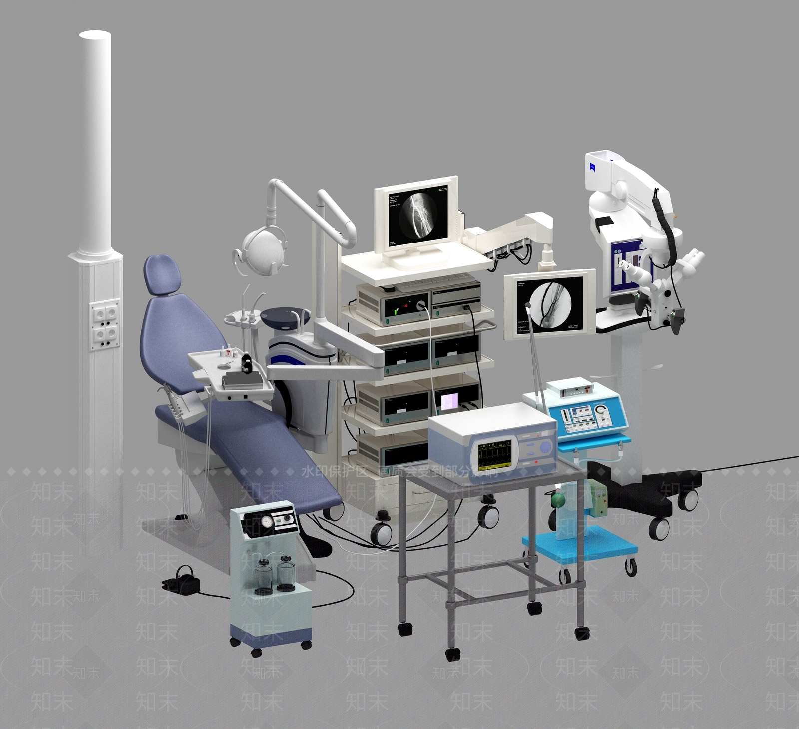 现代医疗器材3D模型下载【ID:398341155】