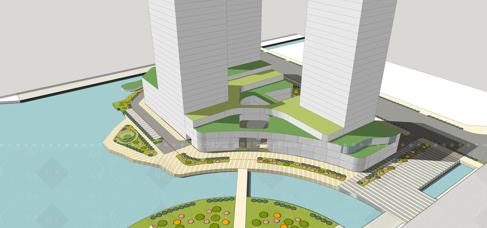 现代商业建筑简模规划SU模型下载【ID:398347281】