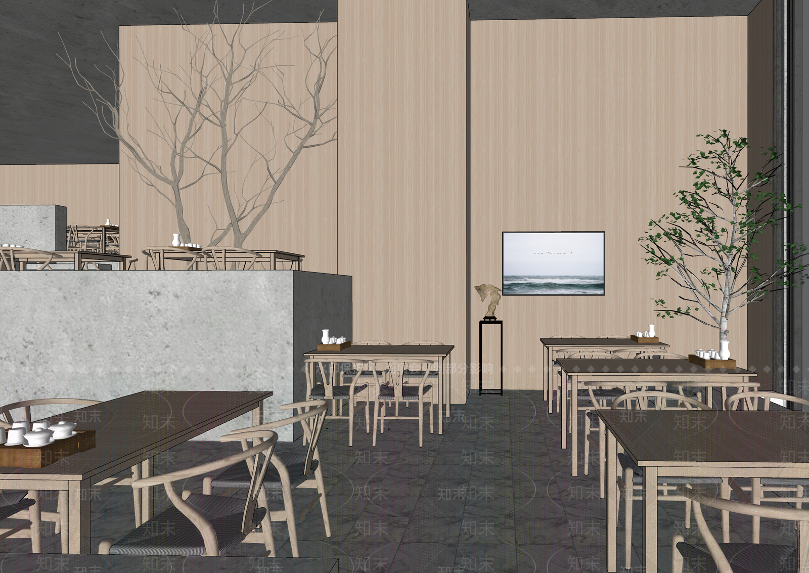 现代茶馆SU模型下载【ID:898364321】