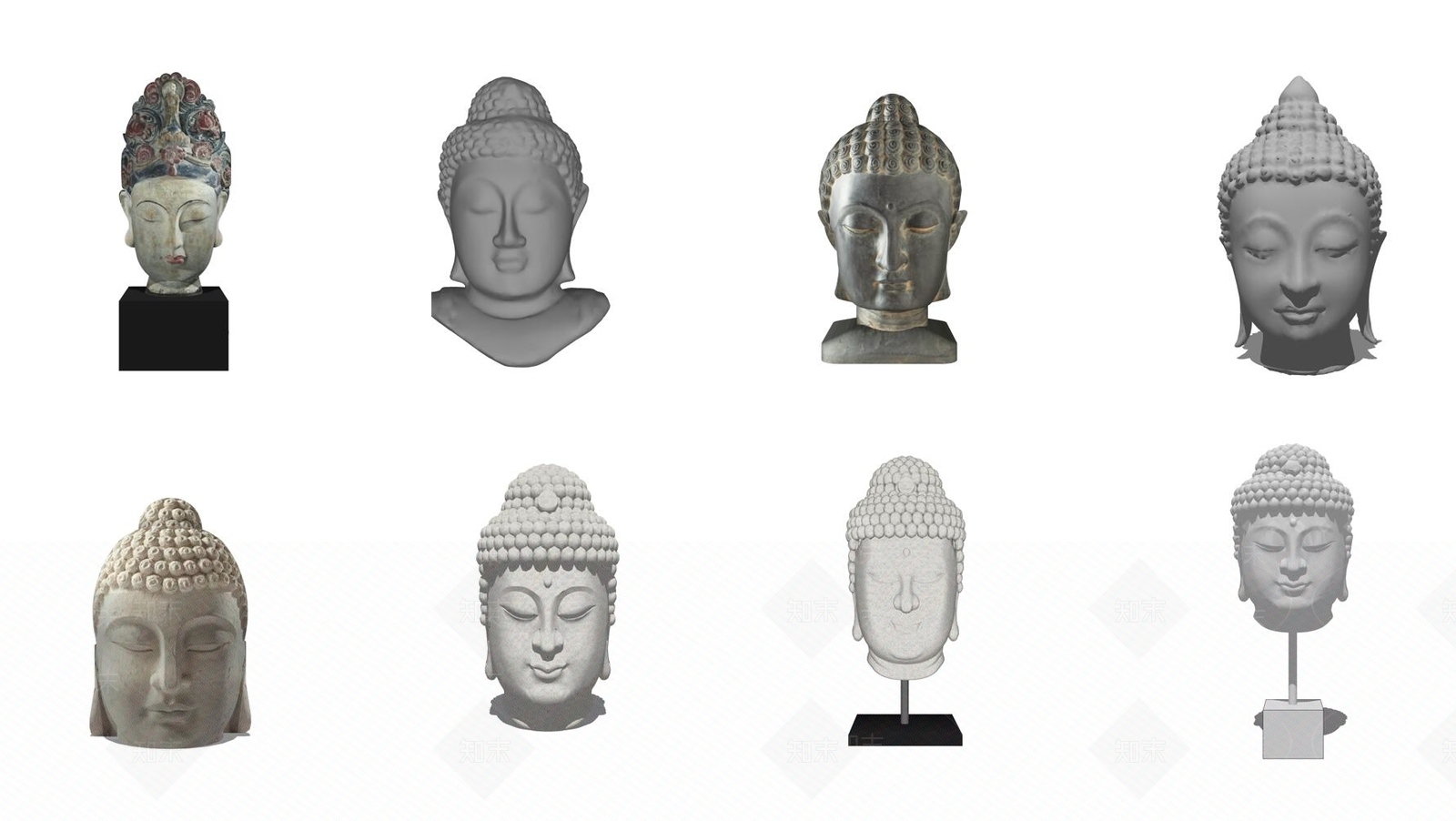 中式佛像雕塑SU模型下载【ID:998370698】