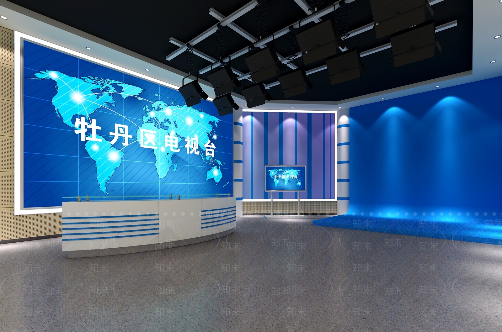 现代直播间3D模型下载【ID:998374172】