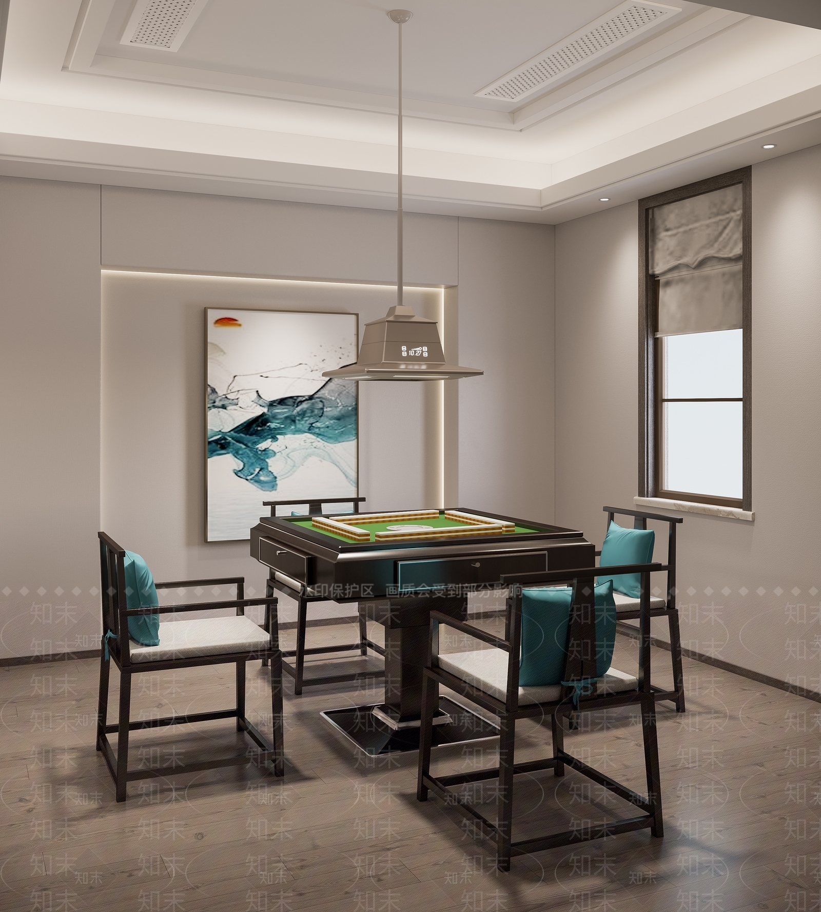 新中式棋牌室3D模型下载【ID:998383074】