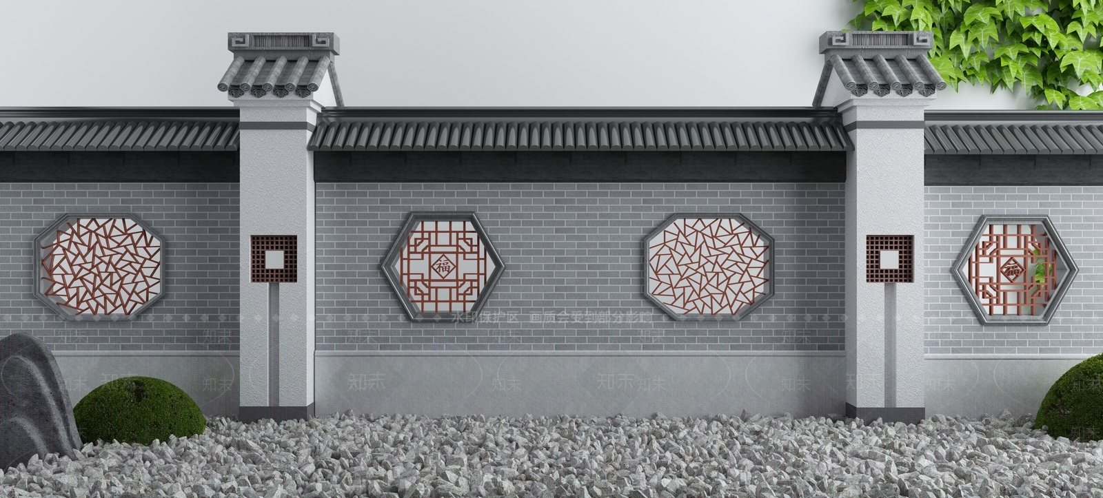 新中式牌楼牌坊3D模型下载【ID:998389285】