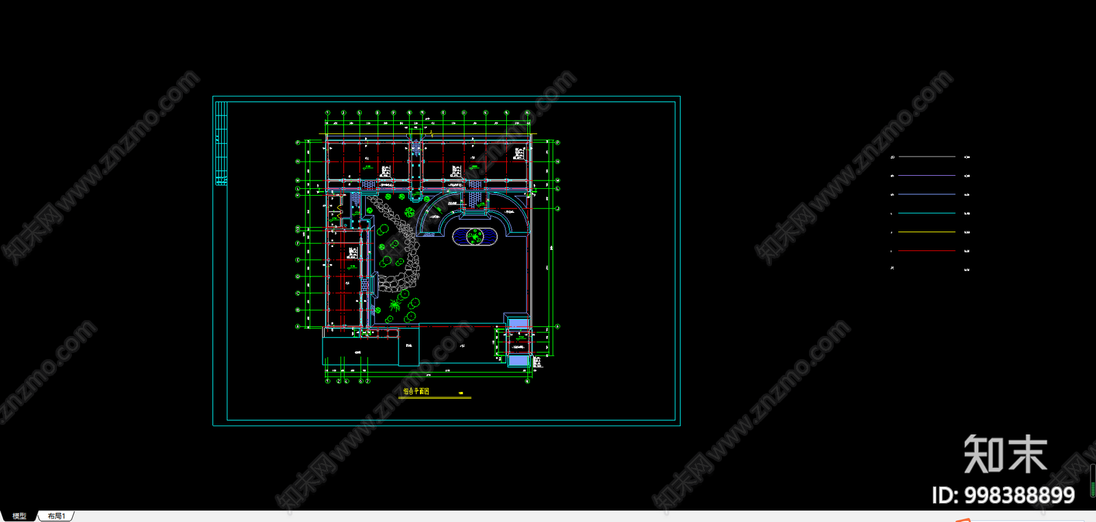 四合院别墅cad施工图下载【ID:998388899】