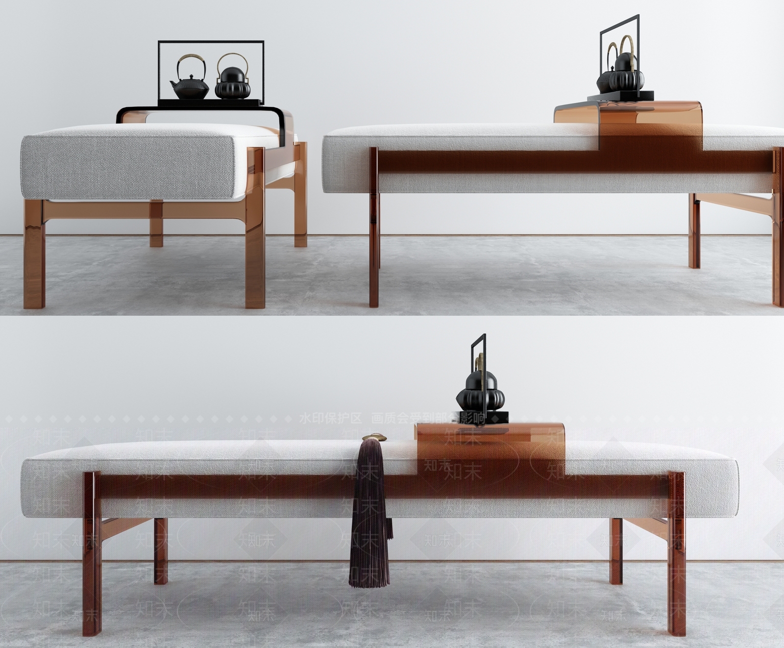 现代床尾凳3D模型下载【ID:198391278】