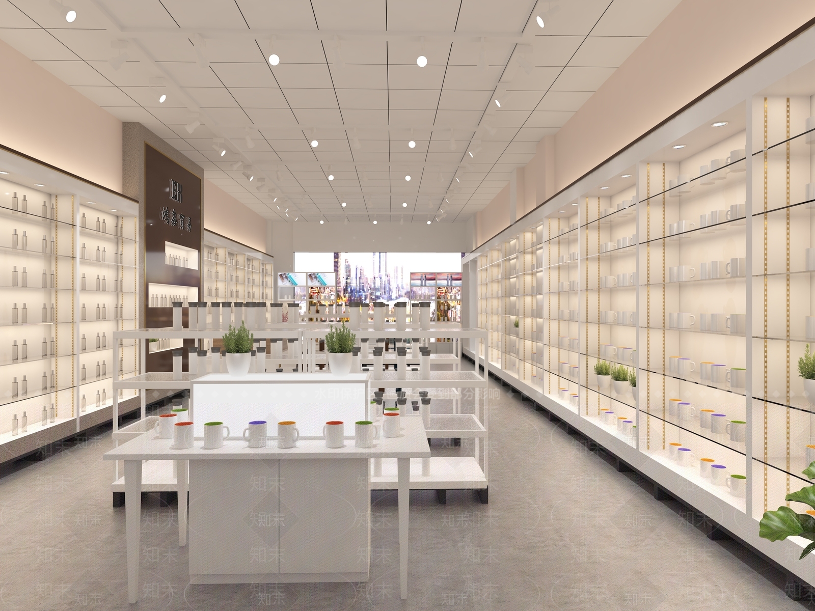 现代化妆品瓶子店面3D模型下载【ID:398397429】