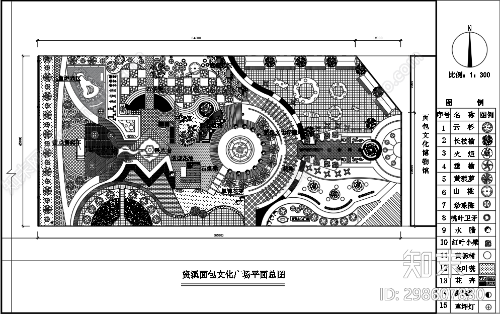现代广场景观cad施工图下载【ID:298607830】