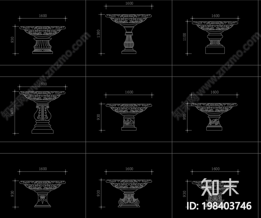 石材花坛cad施工图下载【ID:198403746】