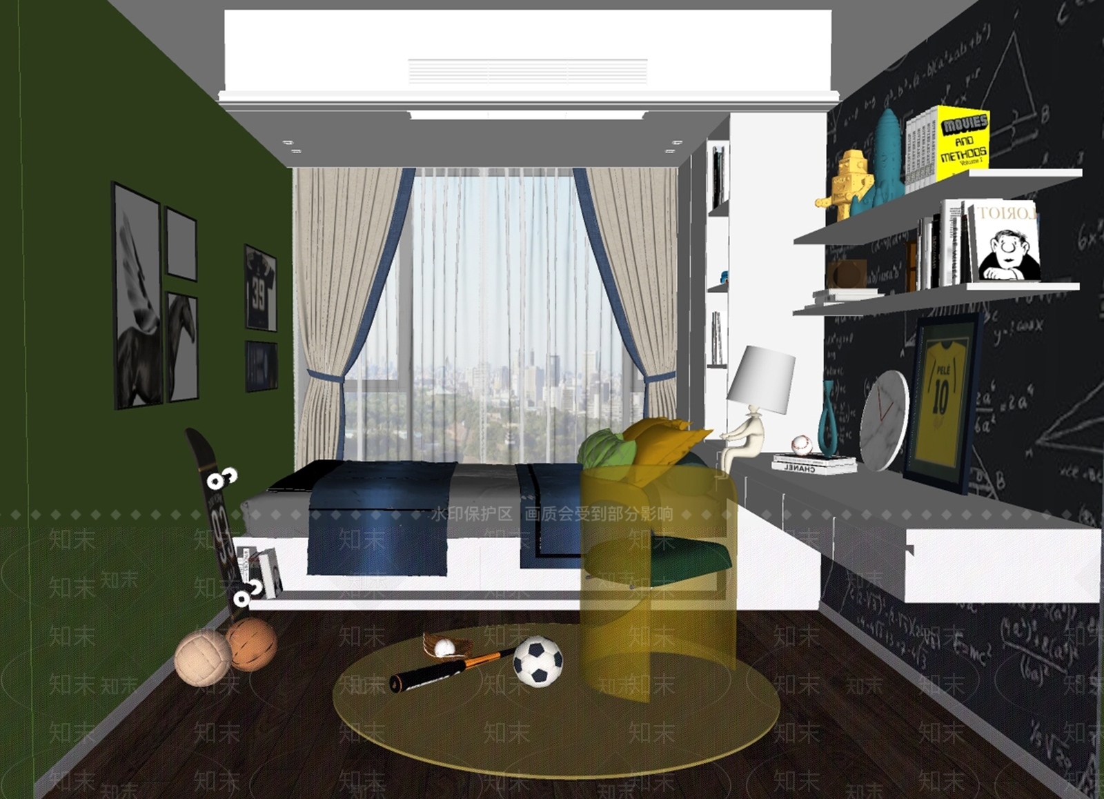 现代儿童房SU模型下载【ID:898422870】