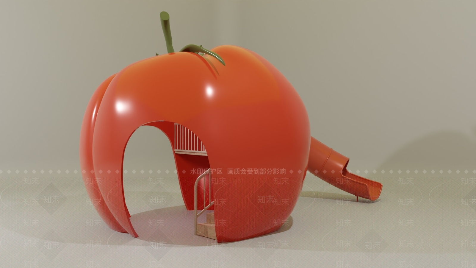 现代儿童滑梯SU模型下载【ID:798424671】