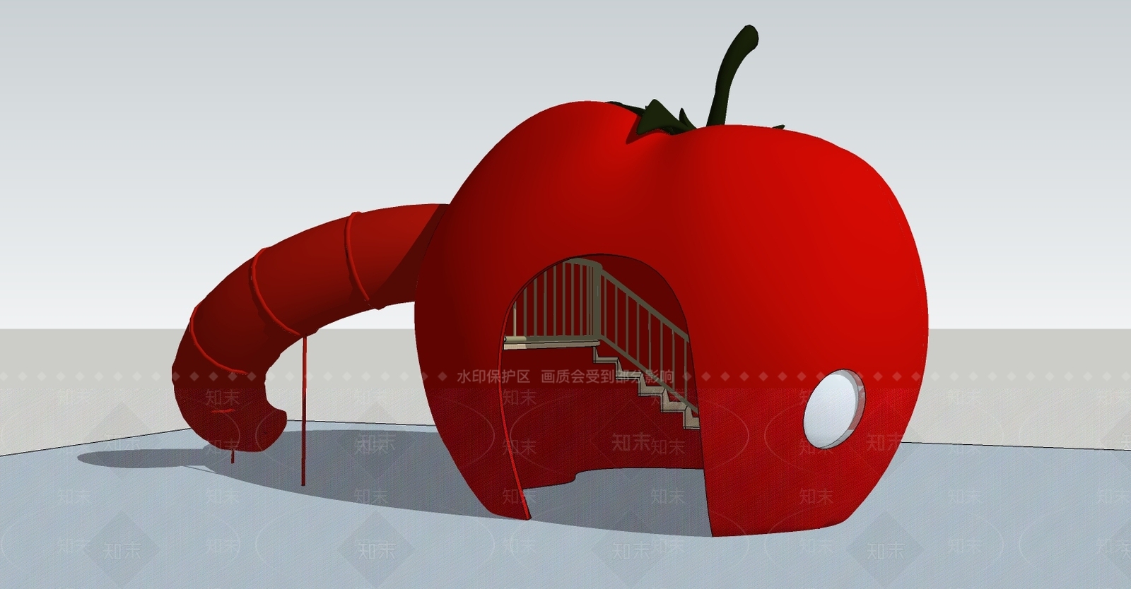 现代儿童滑梯SU模型下载【ID:798424671】