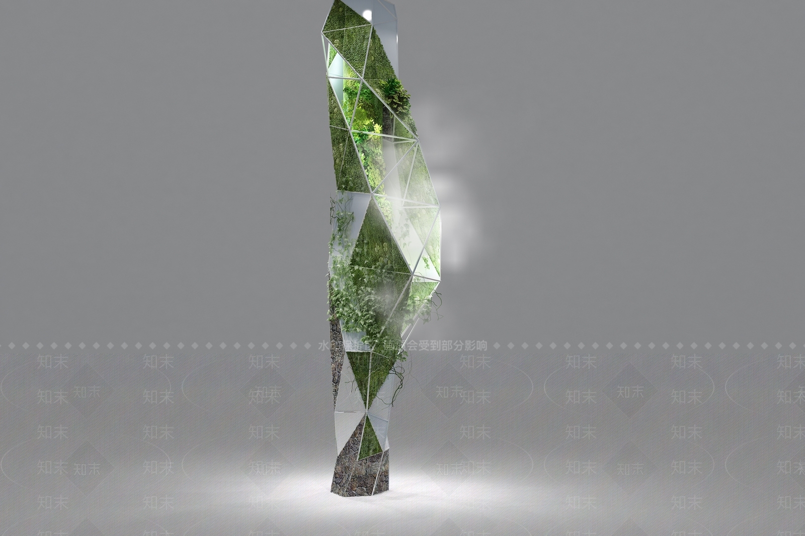 现代绿植奇幻柱体3D模型下载【ID:298435982】