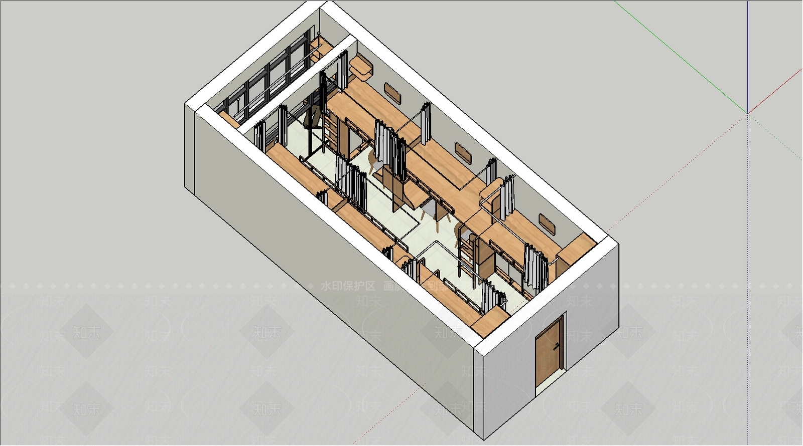现代学生宿舍SU模型下载【ID:999601616】