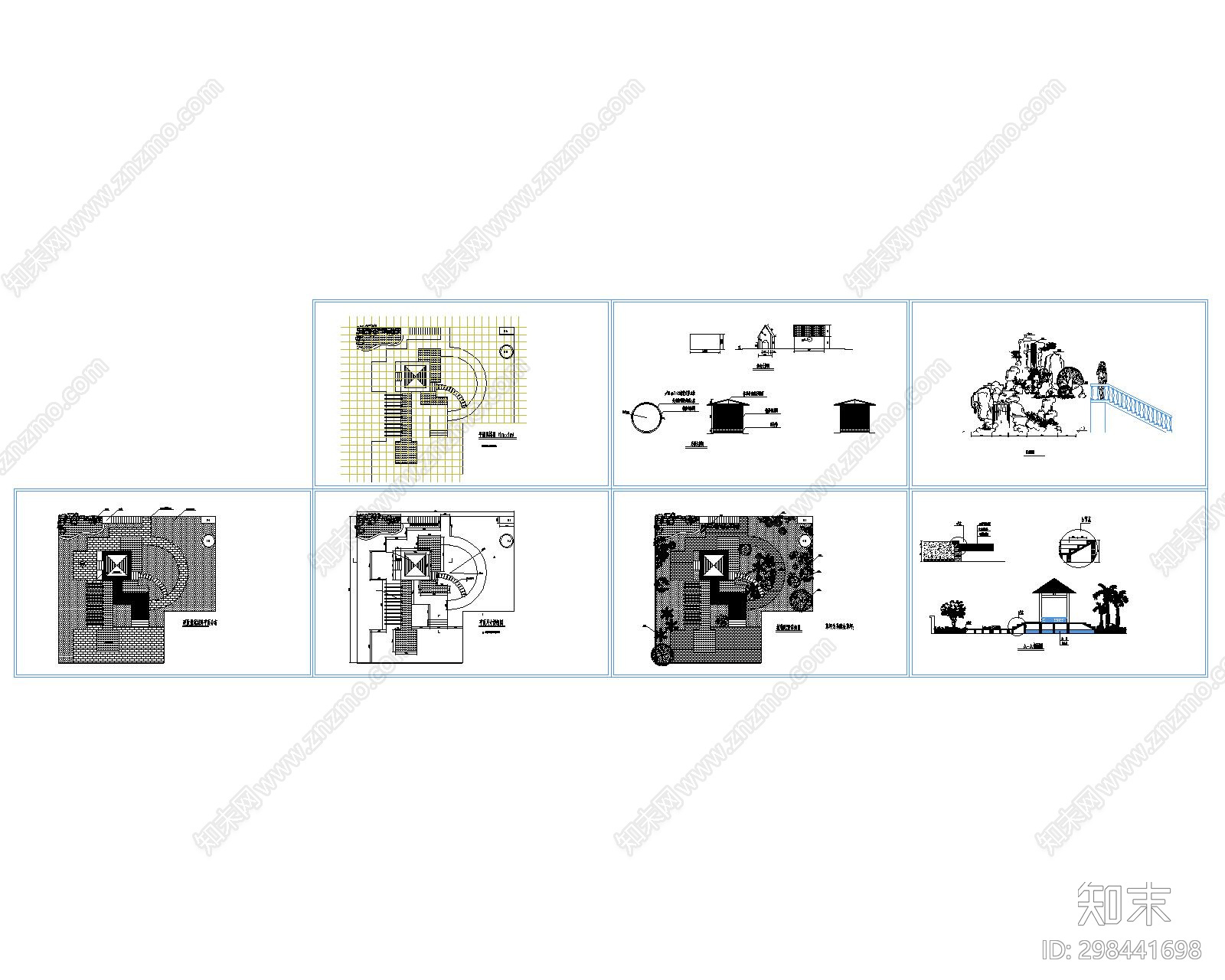 屋顶花园景观cad施工图下载【ID:298441698】