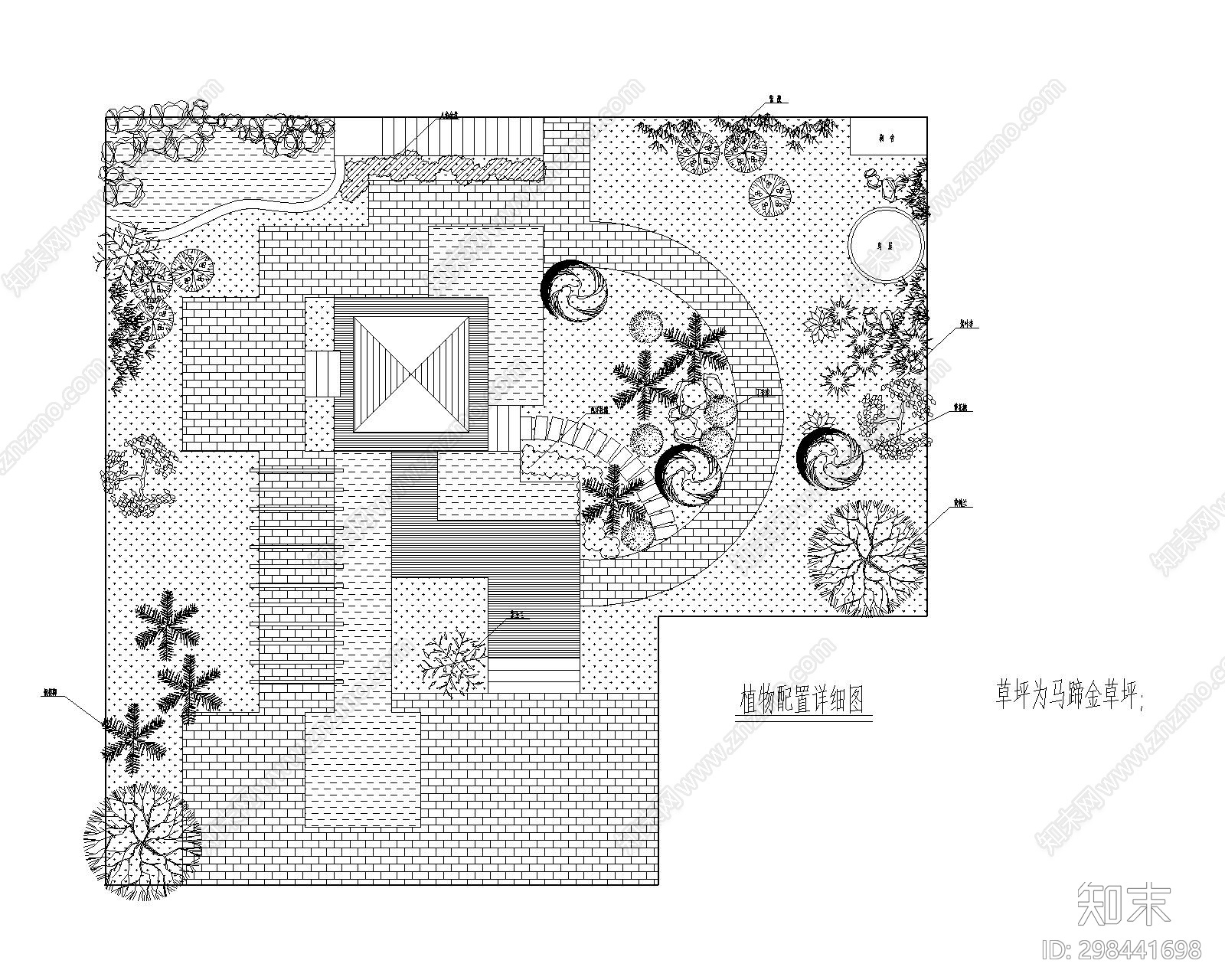 屋顶花园景观cad施工图下载【ID:298441698】