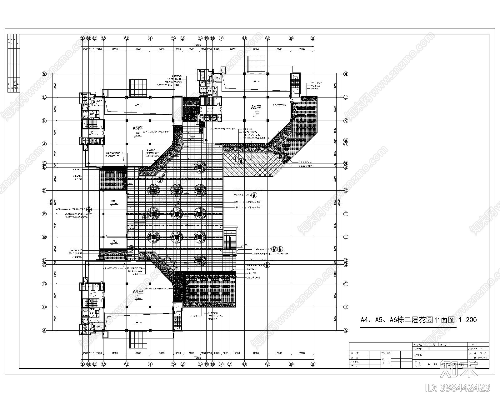 办公楼花园景观cad施工图下载【ID:398442423】