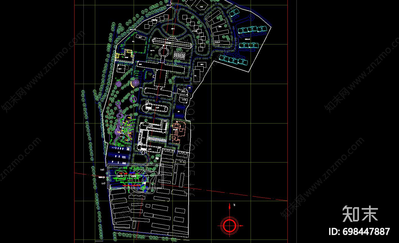 现代小区建筑cad施工图下载【ID:698447887】