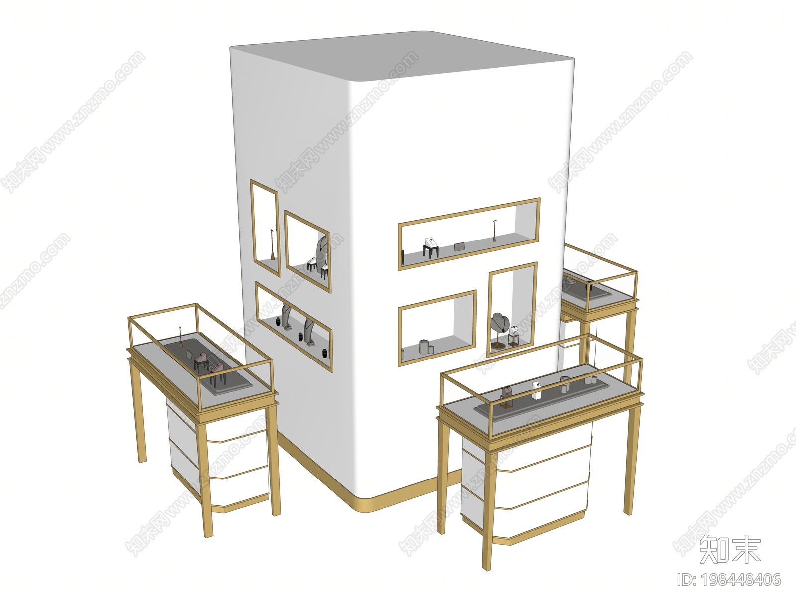 现代珠宝店SU模型下载【ID:198448406】
