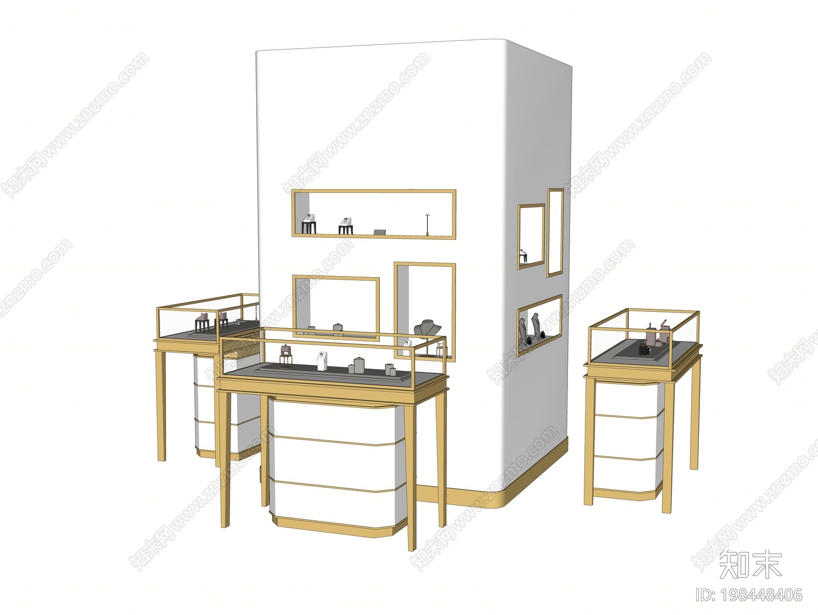 现代珠宝店SU模型下载【ID:198448406】