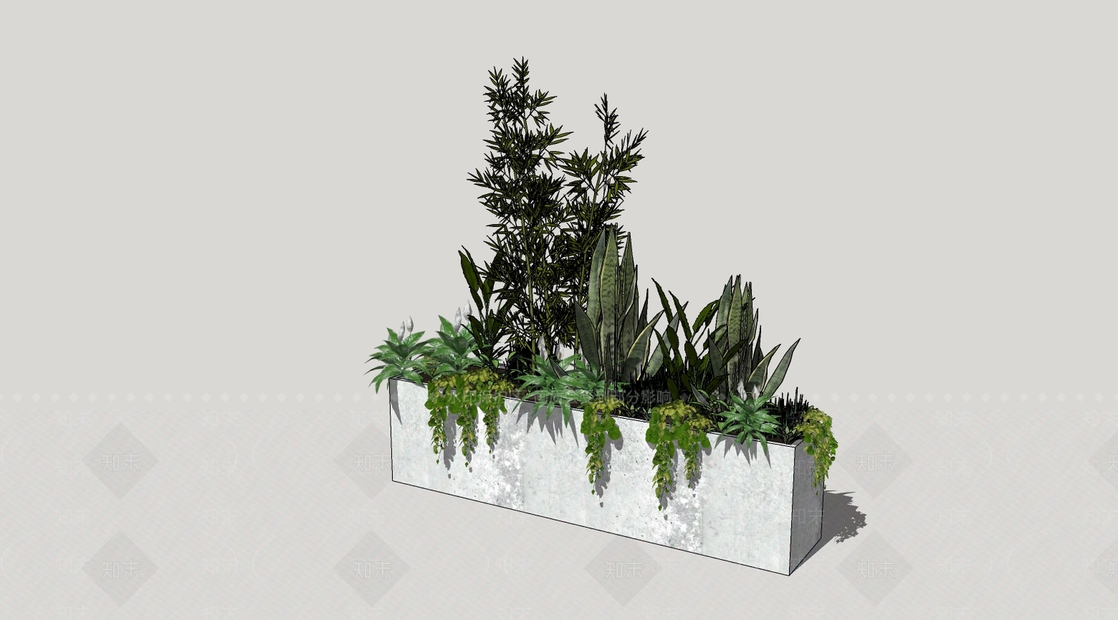 现代花坛花钵SU模型下载【ID:998451770】