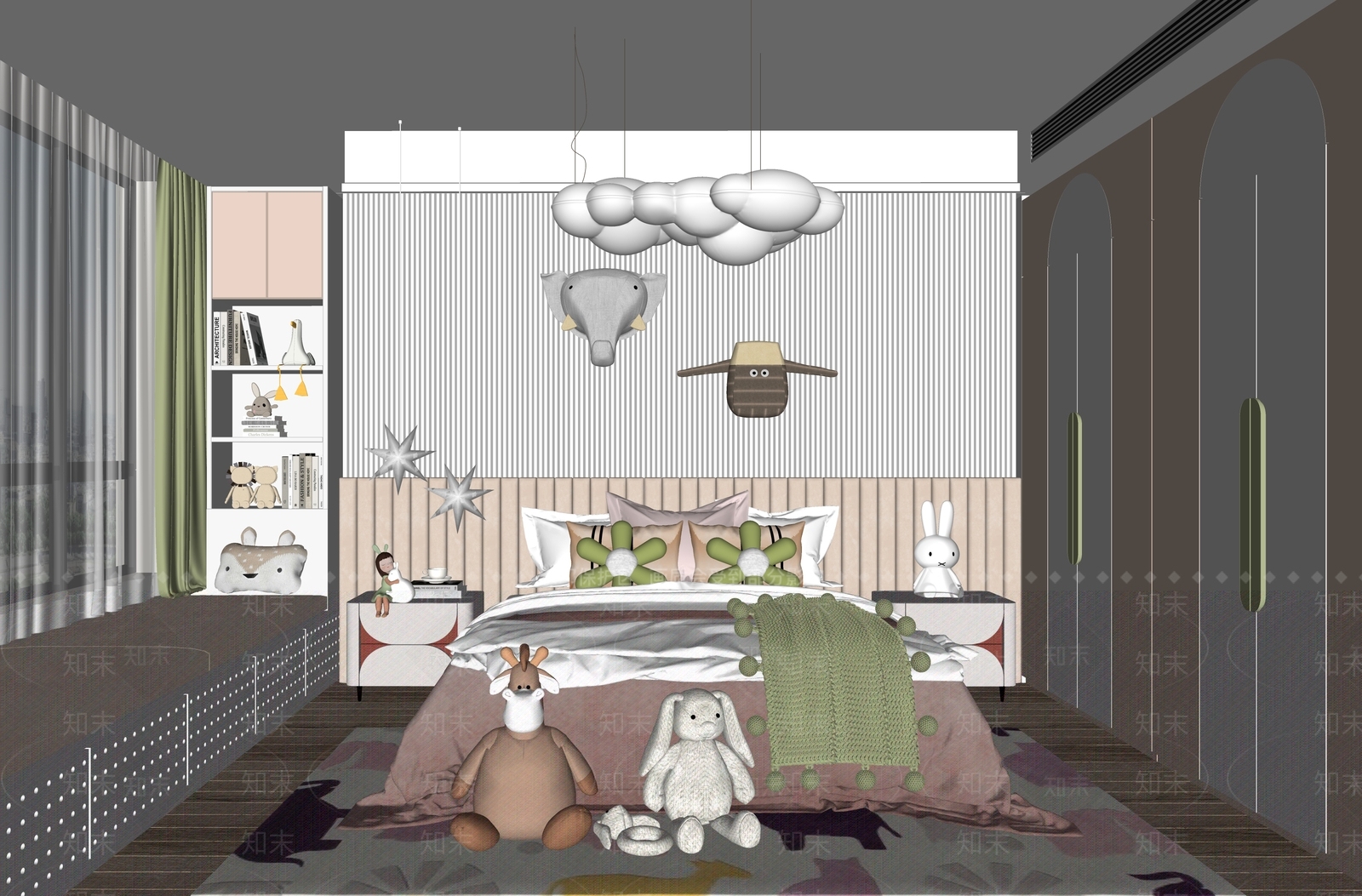 北欧儿童房SU模型下载【ID:898458854】