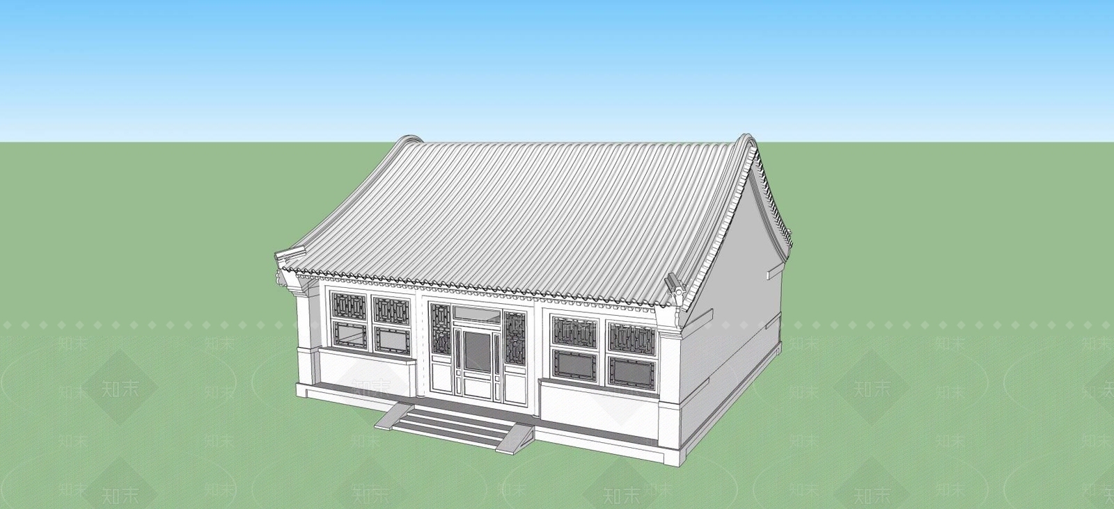 中式四合院SU模型下载【ID:398464204】