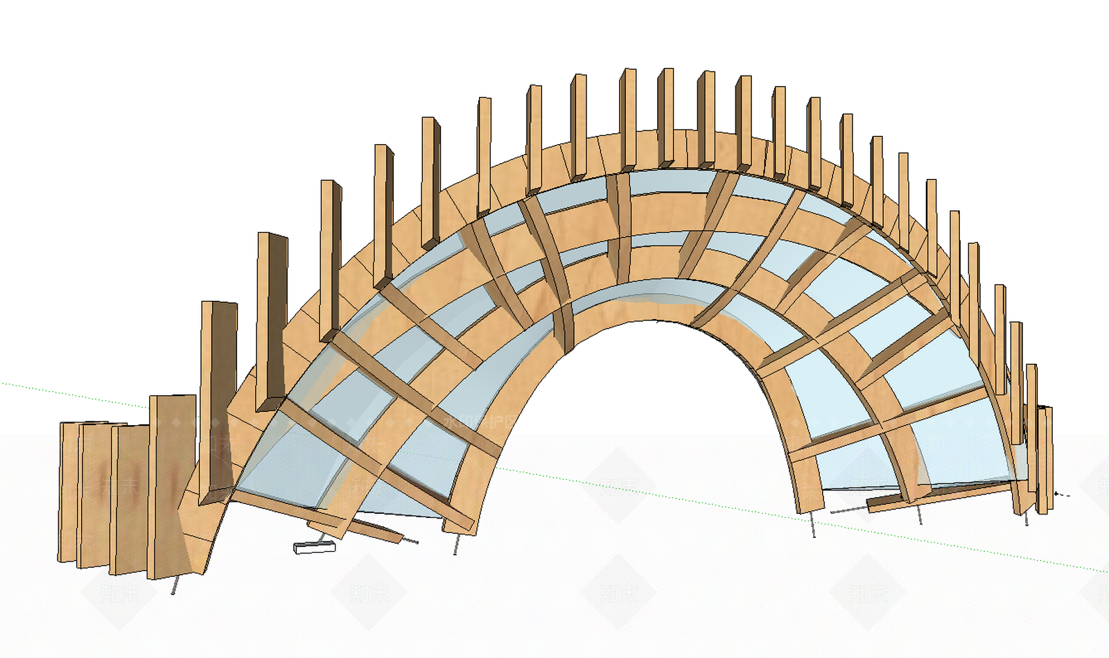 现代广场入口SU模型下载【ID:598465806】