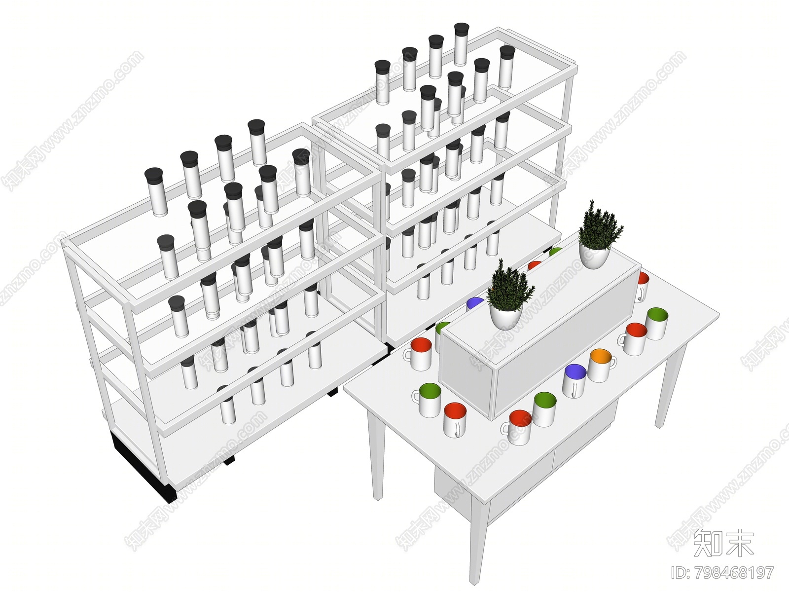 现代杯子货架SU模型下载【ID:798468197】