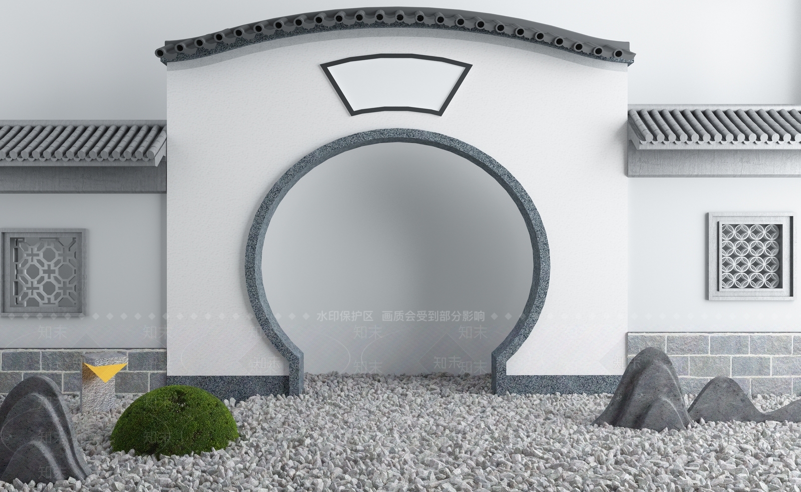 新中式牌楼牌坊3D模型下载【ID:998469282】