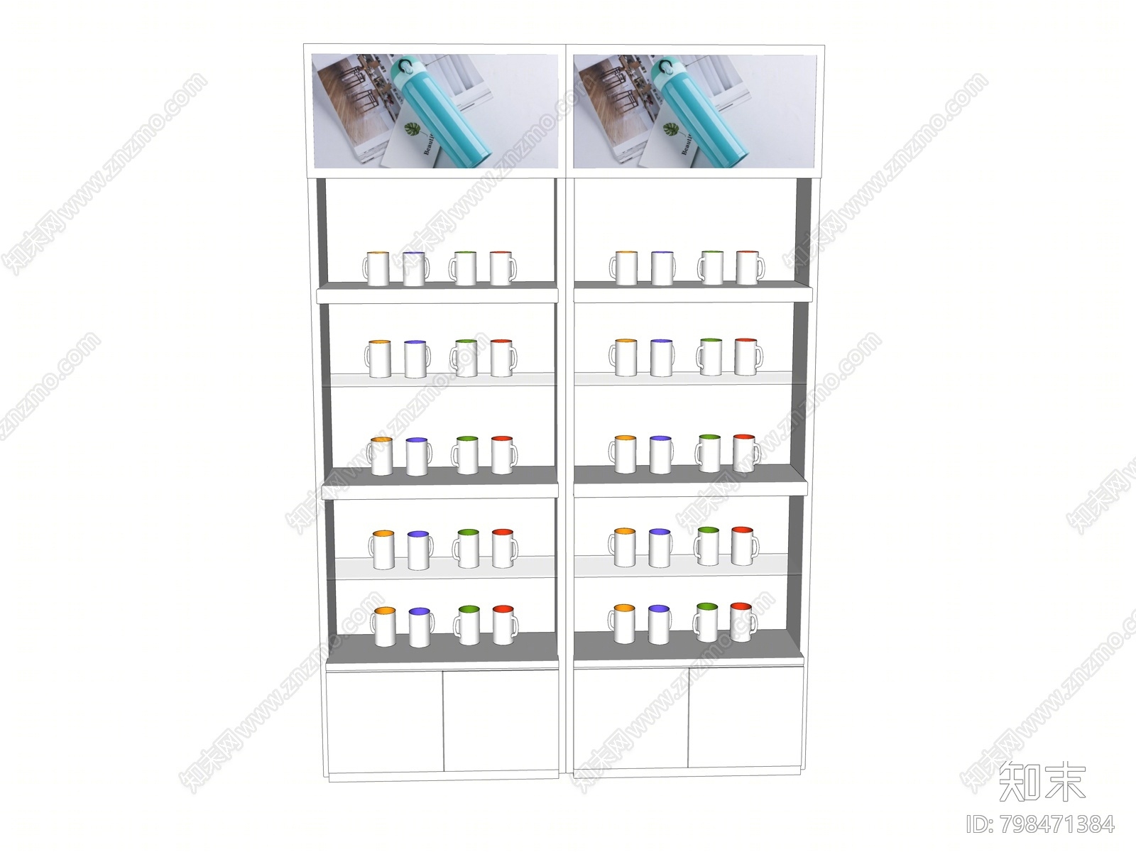 现代杯子货架SU模型下载【ID:798471384】