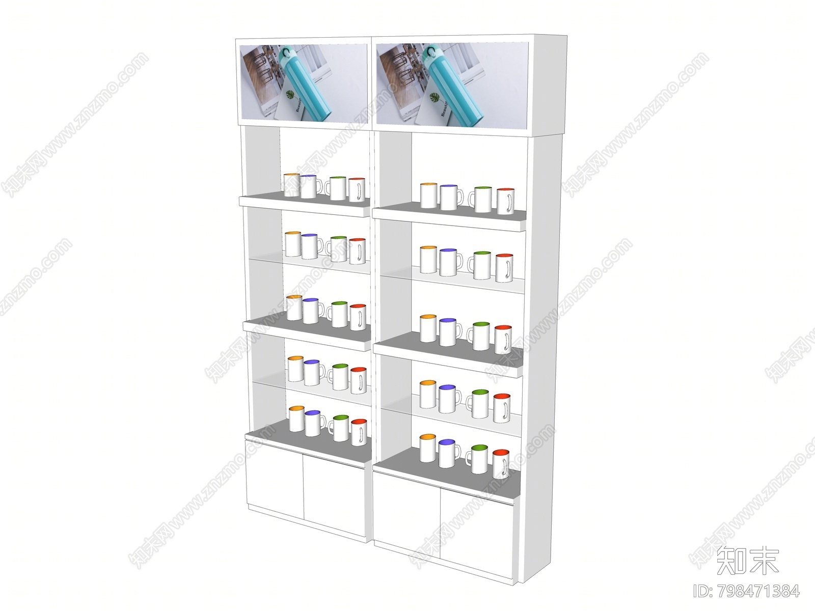 现代杯子货架SU模型下载【ID:798471384】