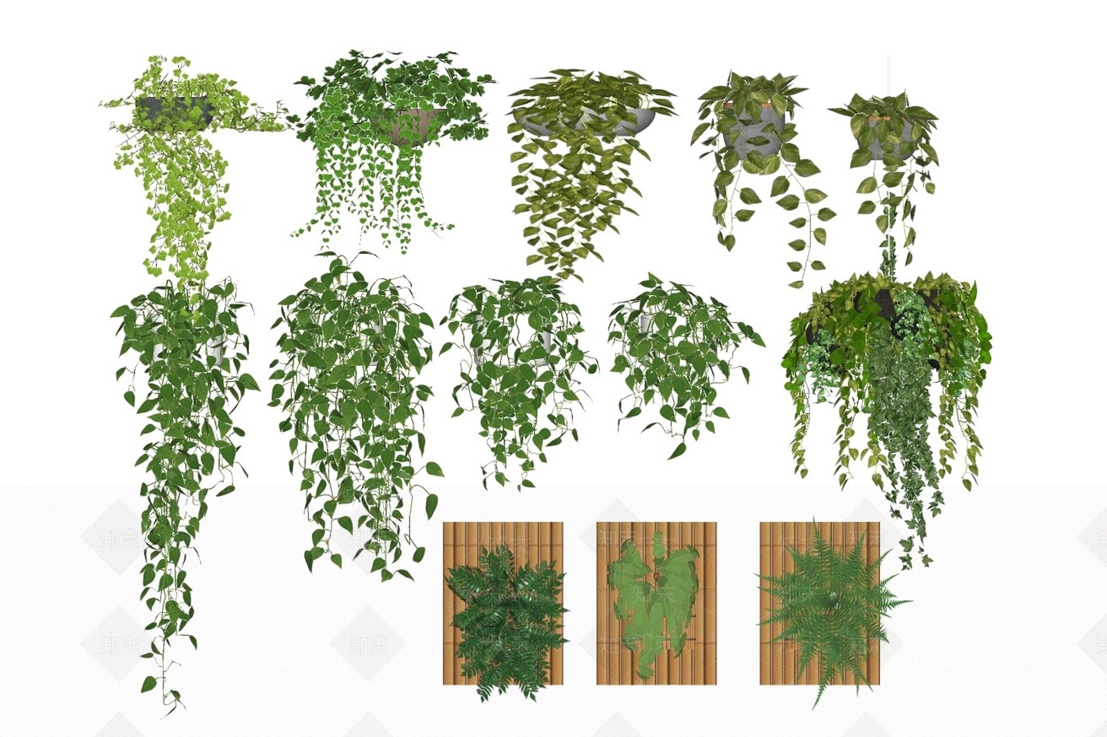 现代植物盆栽SU模型下载【ID:198696845】
