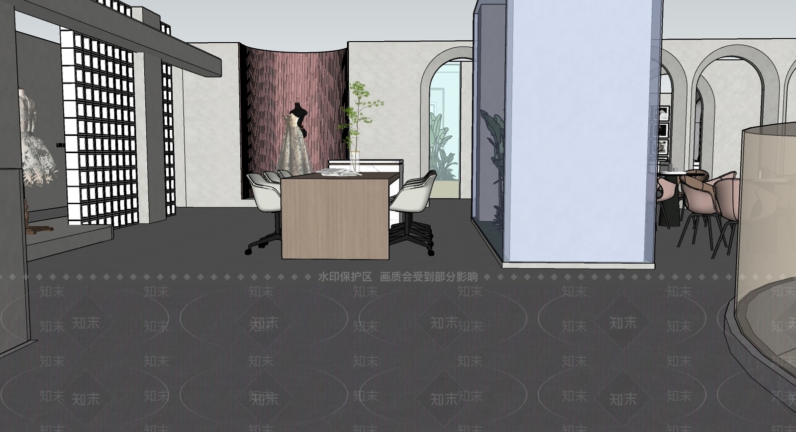 现代婚纱摄影店SU模型下载【ID:198502180】