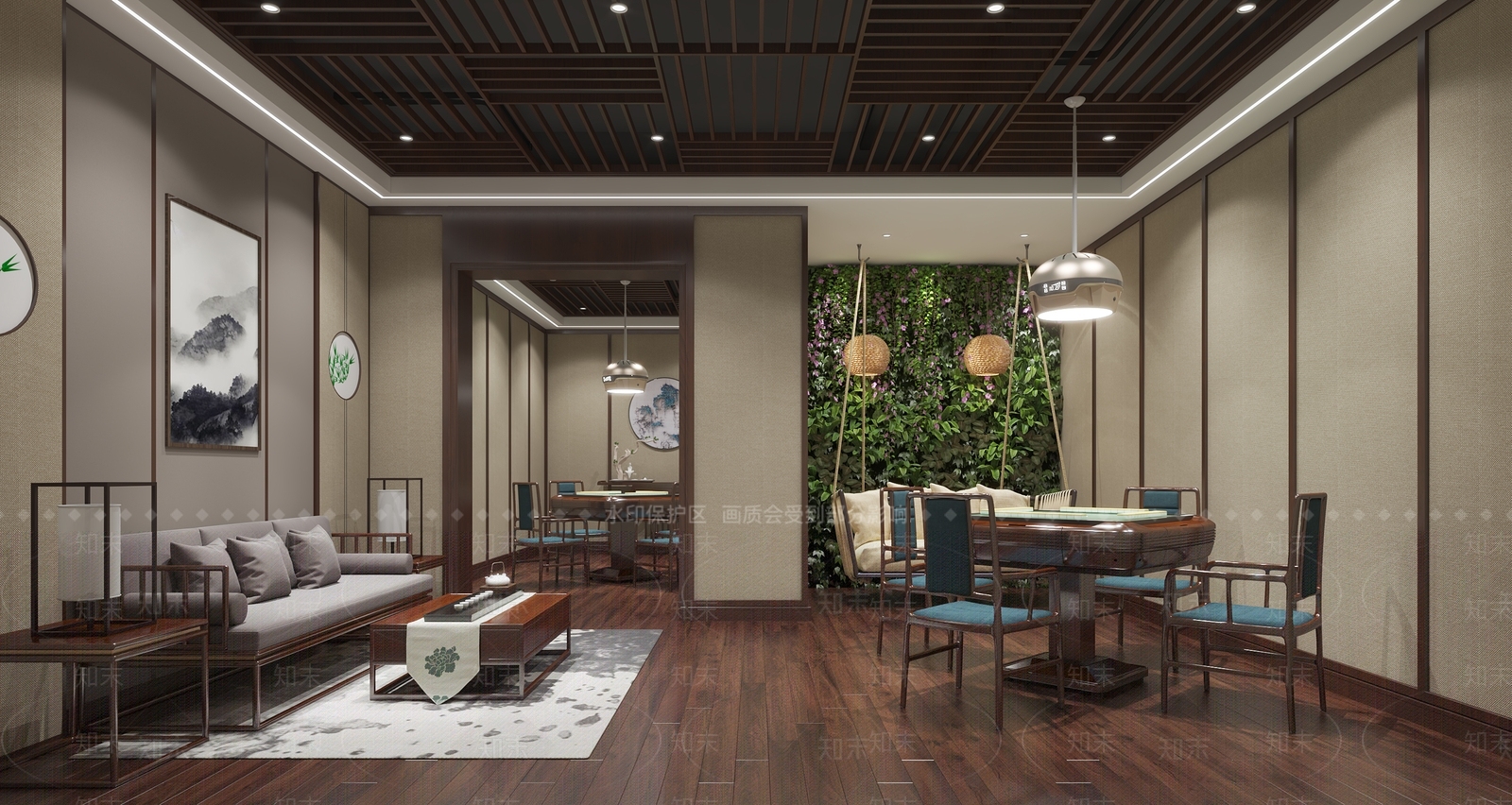 新中式棋牌室3D模型下载【ID:998515932】