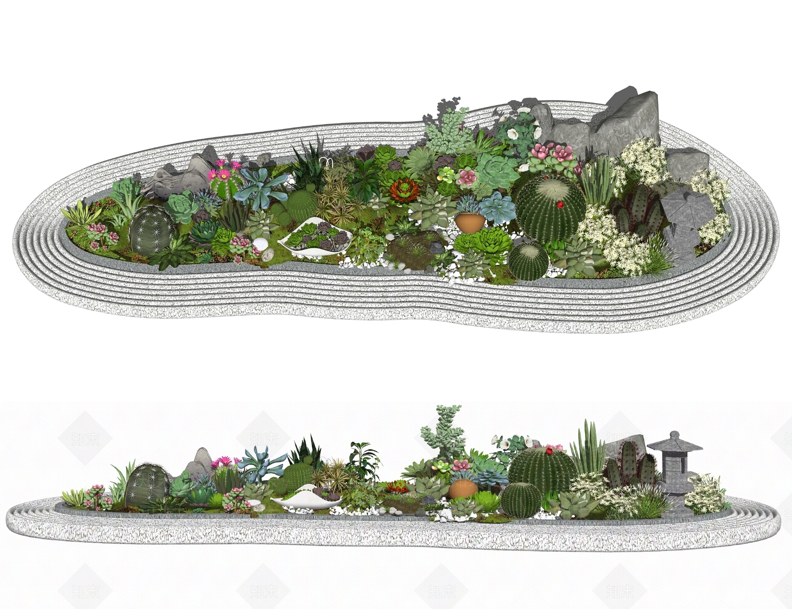 现代花草盆栽SU模型下载【ID:198521806】