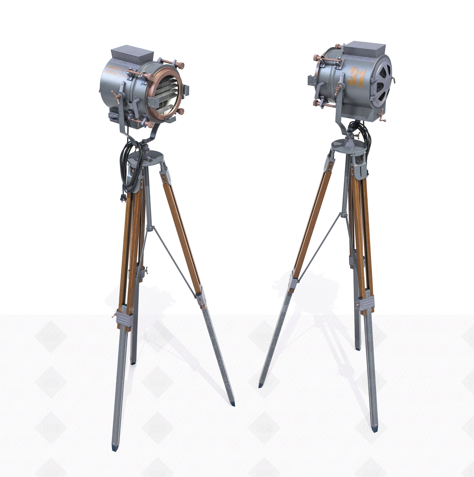 工业风探照灯3D模型下载【ID:698543243】