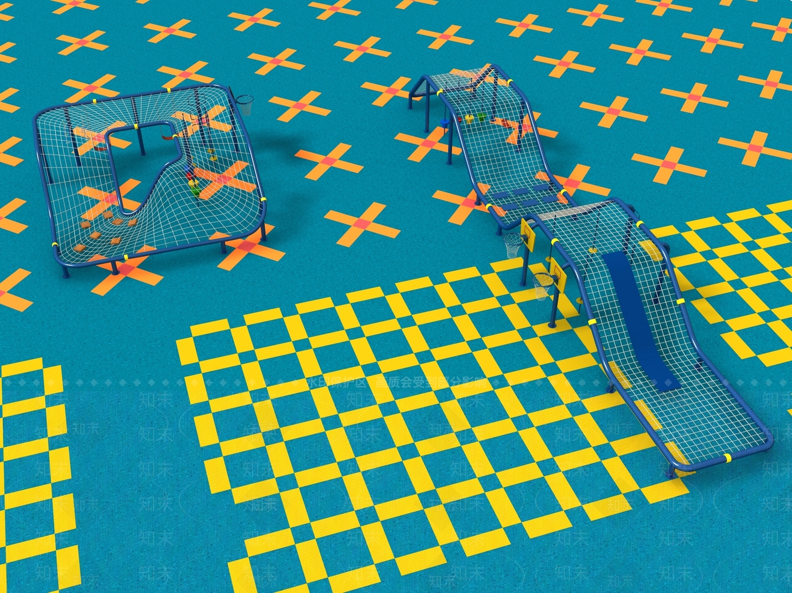 现代儿童器材3D模型下载【ID:998555214】