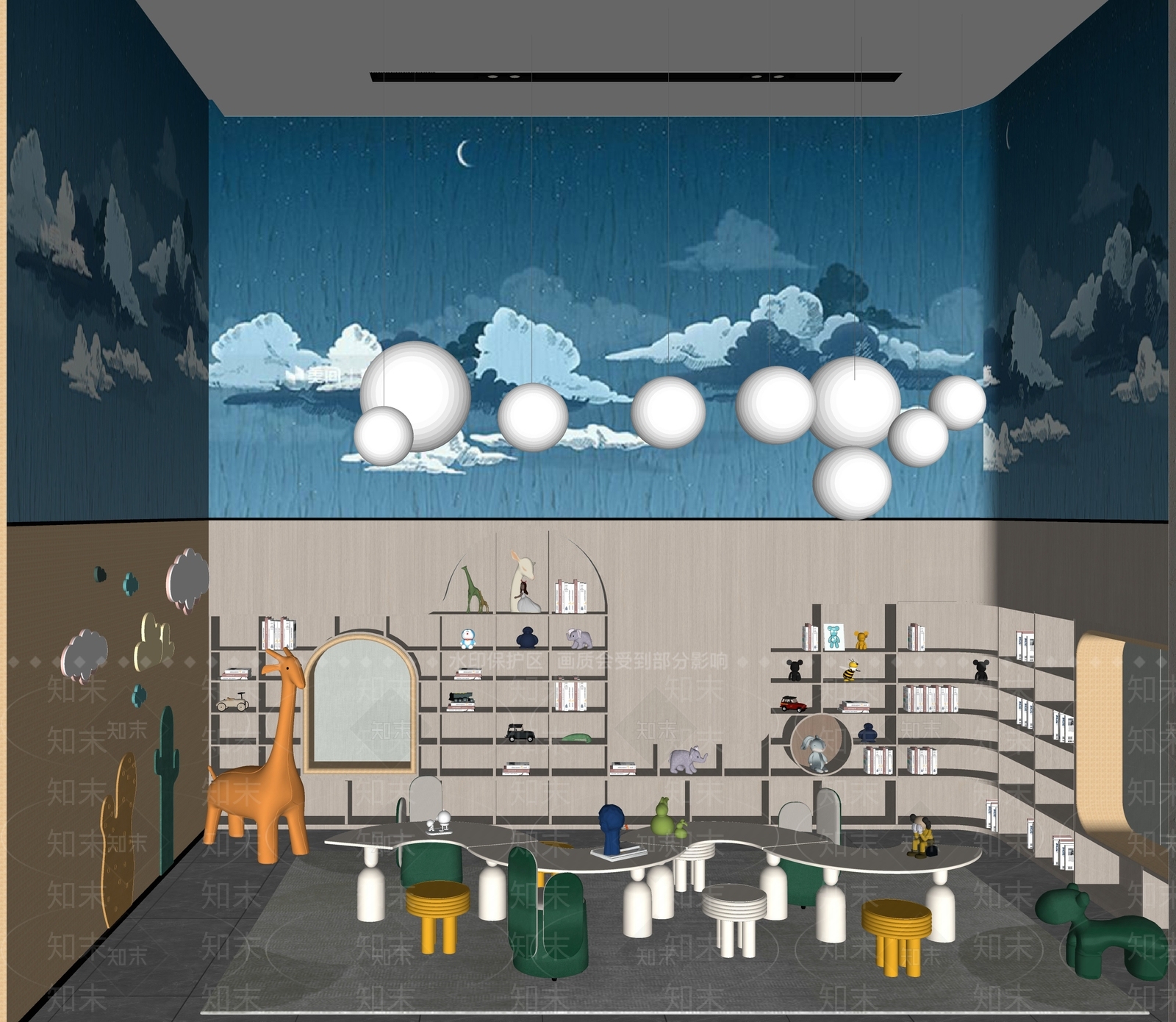 现代儿童玩具房SU模型下载【ID:498642675】