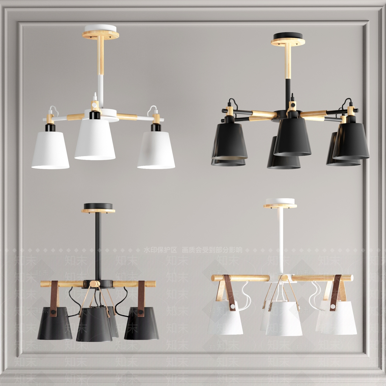 北欧吊灯3D模型下载【ID:598560886】