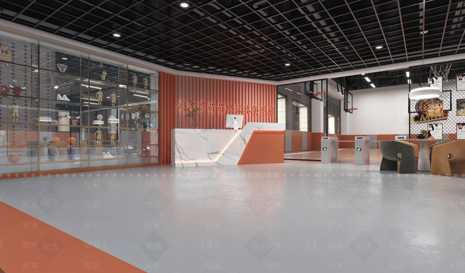 现代篮球场3D模型下载【ID:998562913】